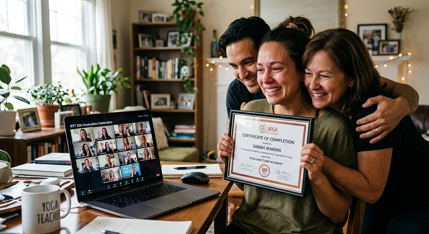 Yoga teacher training graduation celebration